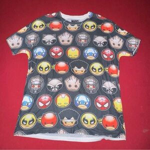 Marvel Comics Mens Black Spider-Man Iron Man Superhero T-Shirt size XL